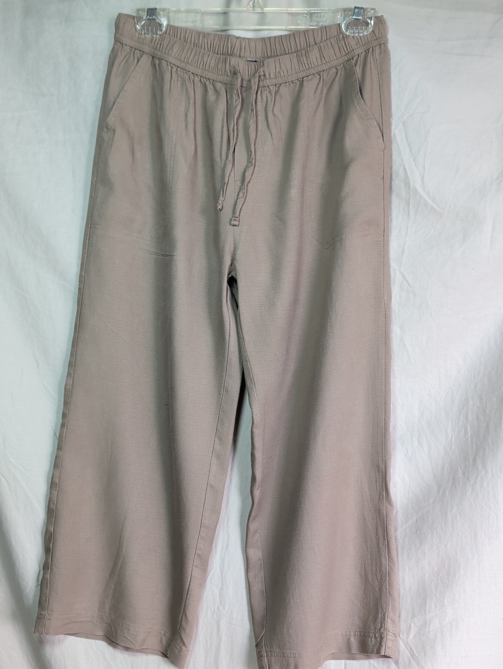 Splendid Women's Wide-Leg Drawstring Pants in Taupe Lagenlook Business Casual